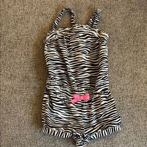 Target Zebra Print Kids Romper with Pink Bow